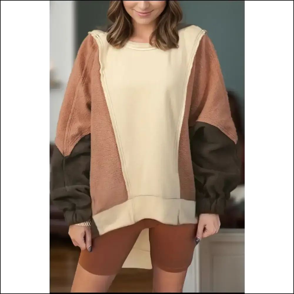 Color Block Long Sleeve Hoodie