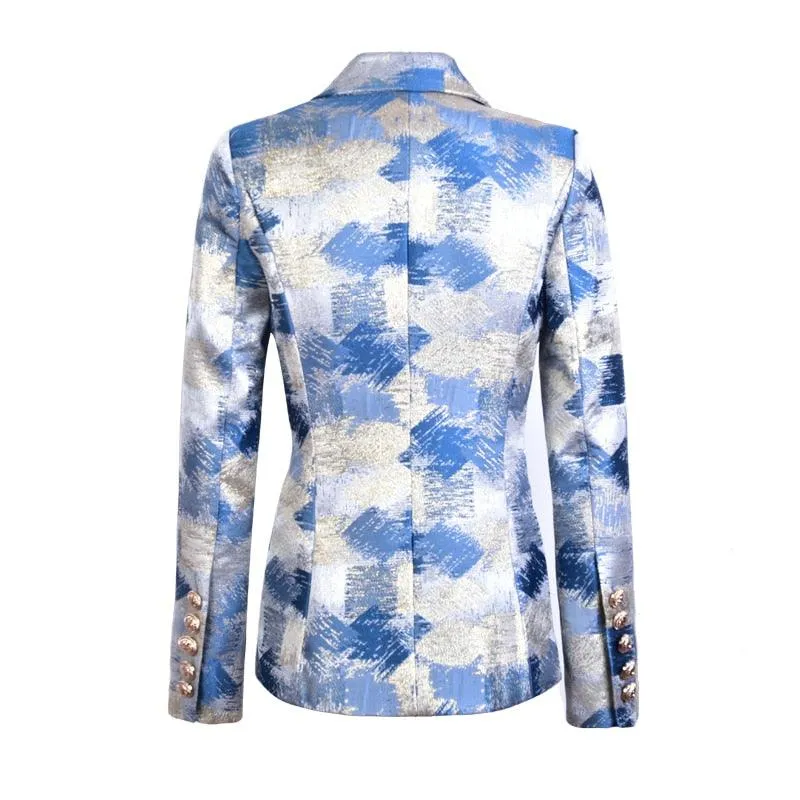 Contrast Color Double Breasted Blazers