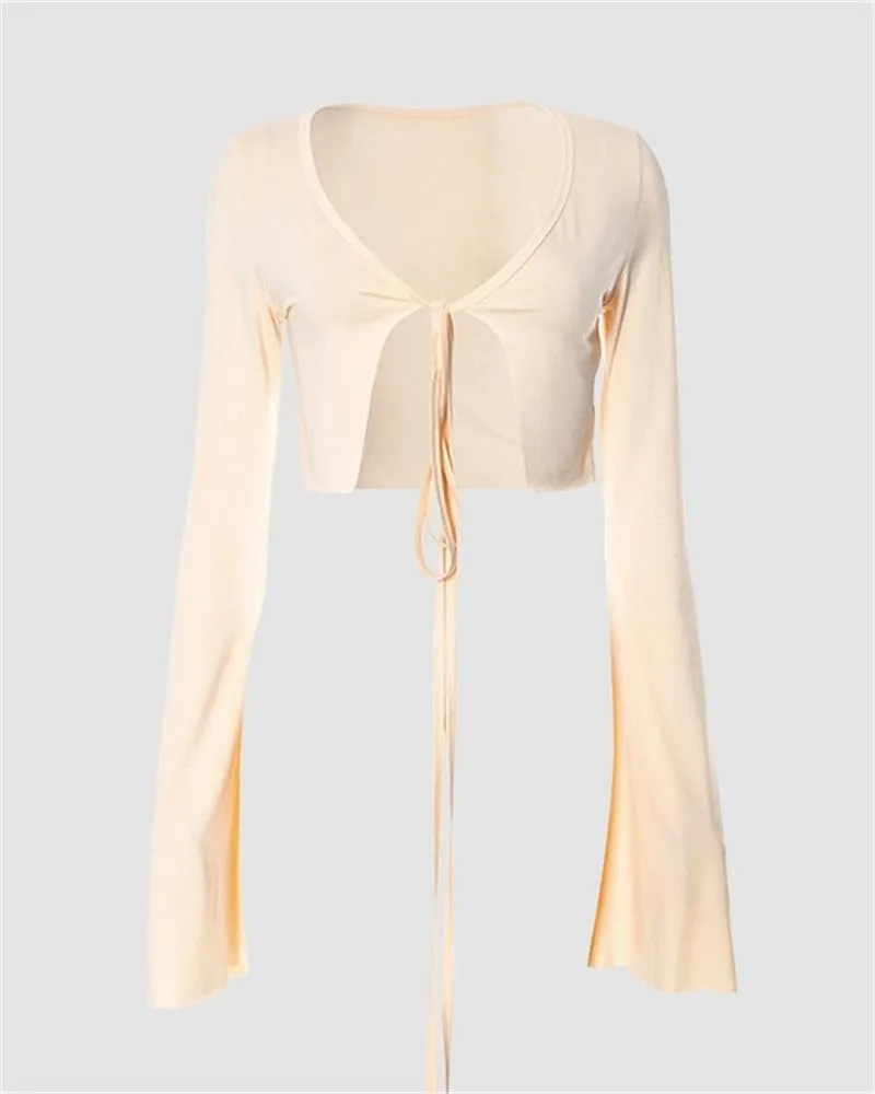 Cool Silk Lace Up Cardigan