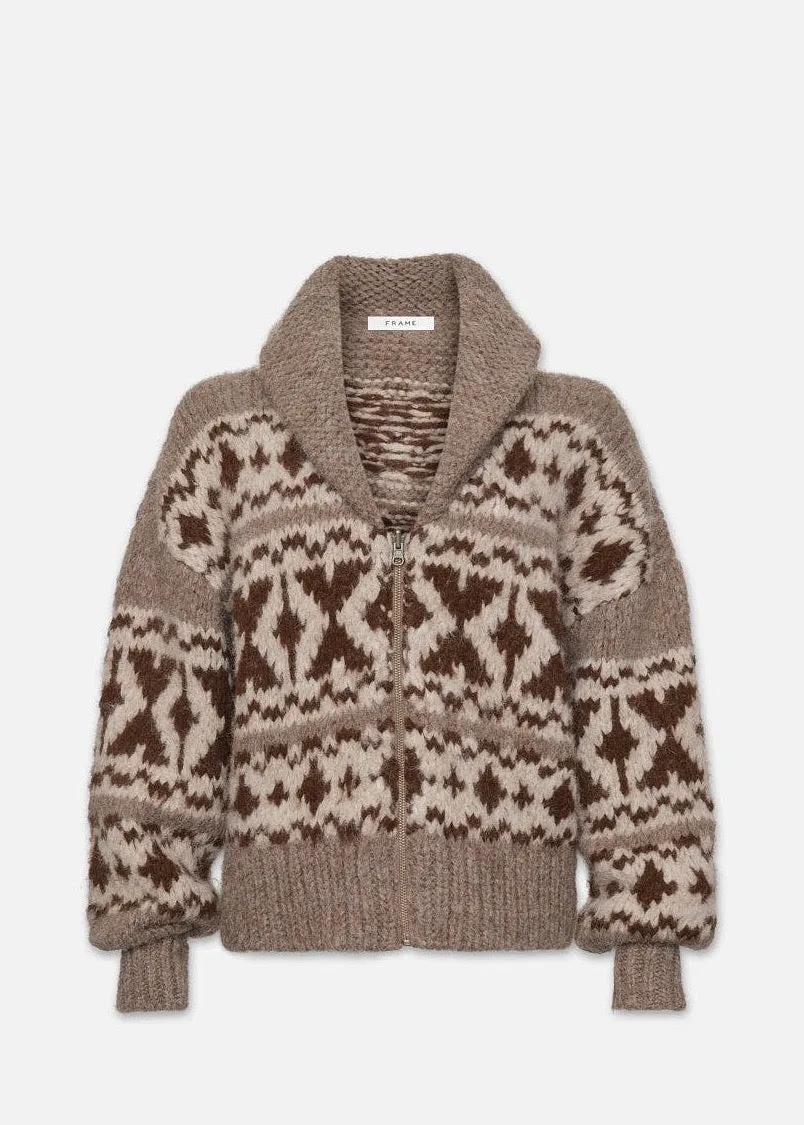 Cowichon Zip Sweater (Oatmeal Multi)