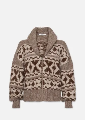Cowichon Zip Sweater (Oatmeal Multi)