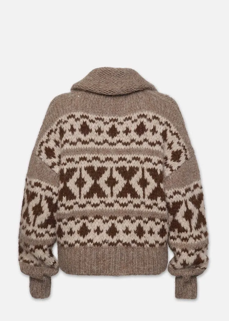 Cowichon Zip Sweater (Oatmeal Multi)