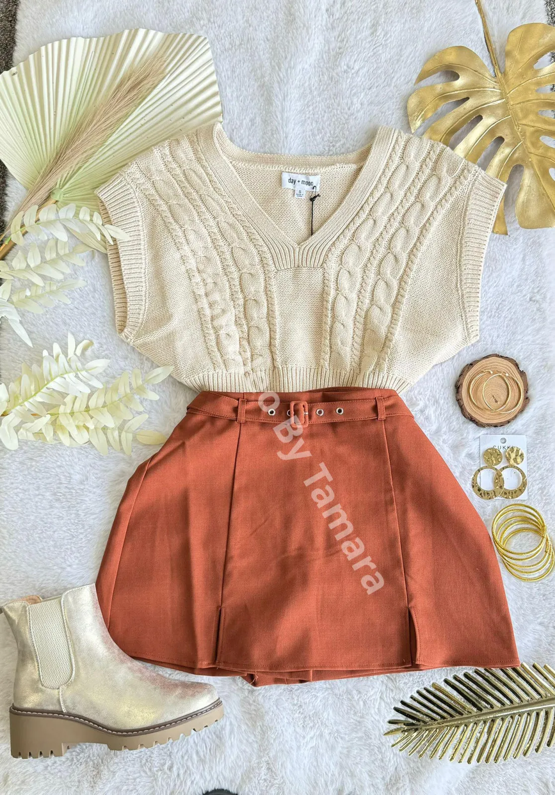 Cream Knit Top