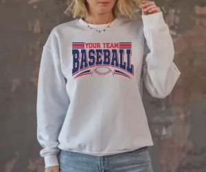 Custom Baseball Sweatshirt, Personalized Baseball Sweatshirt, Baseball Team Name Sweater, Game Day Crewneck, Baseball Mom Sweatshirt