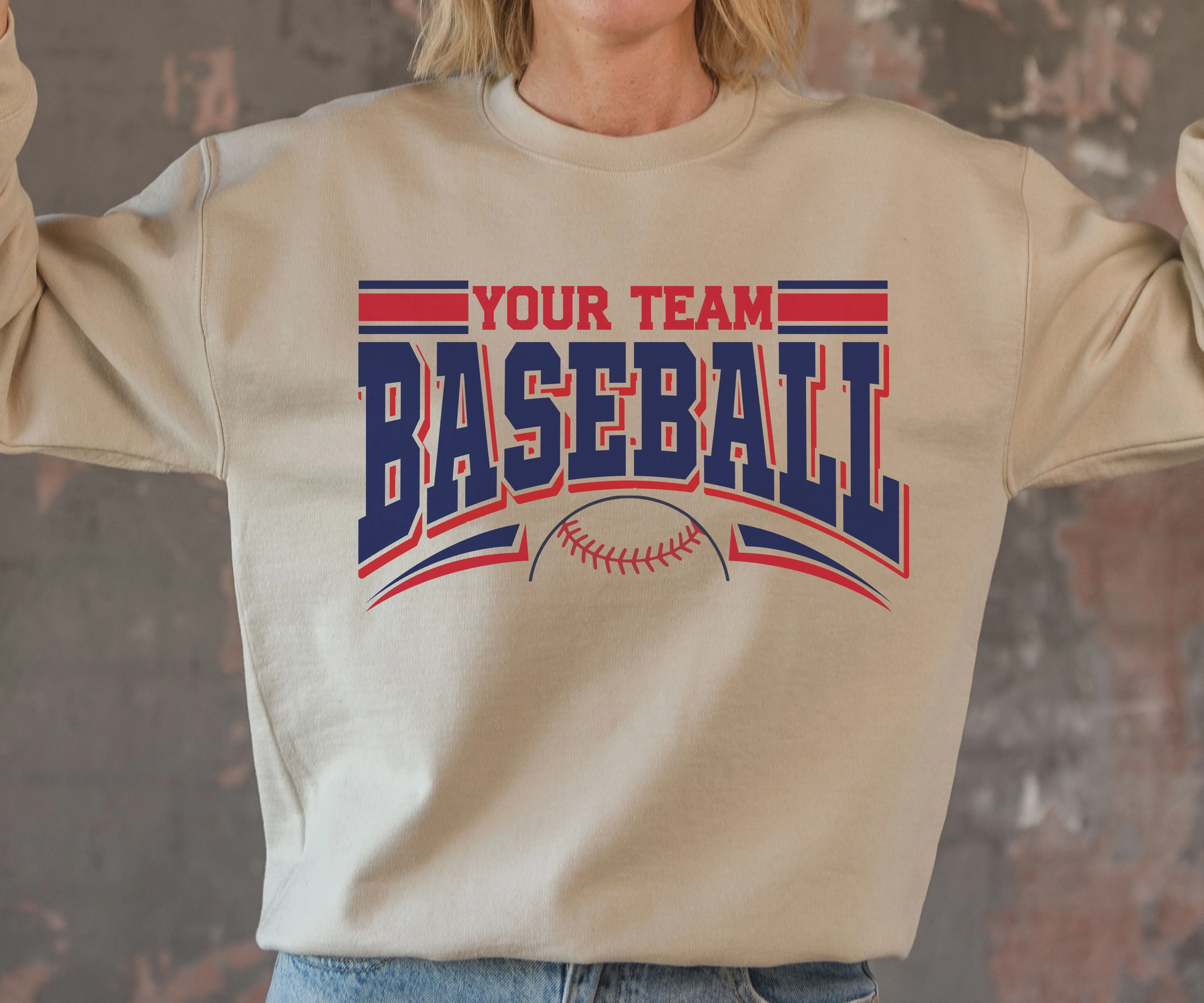 Custom Baseball Sweatshirt, Personalized Baseball Sweatshirt, Baseball Team Name Sweater, Game Day Crewneck, Baseball Mom Sweatshirt