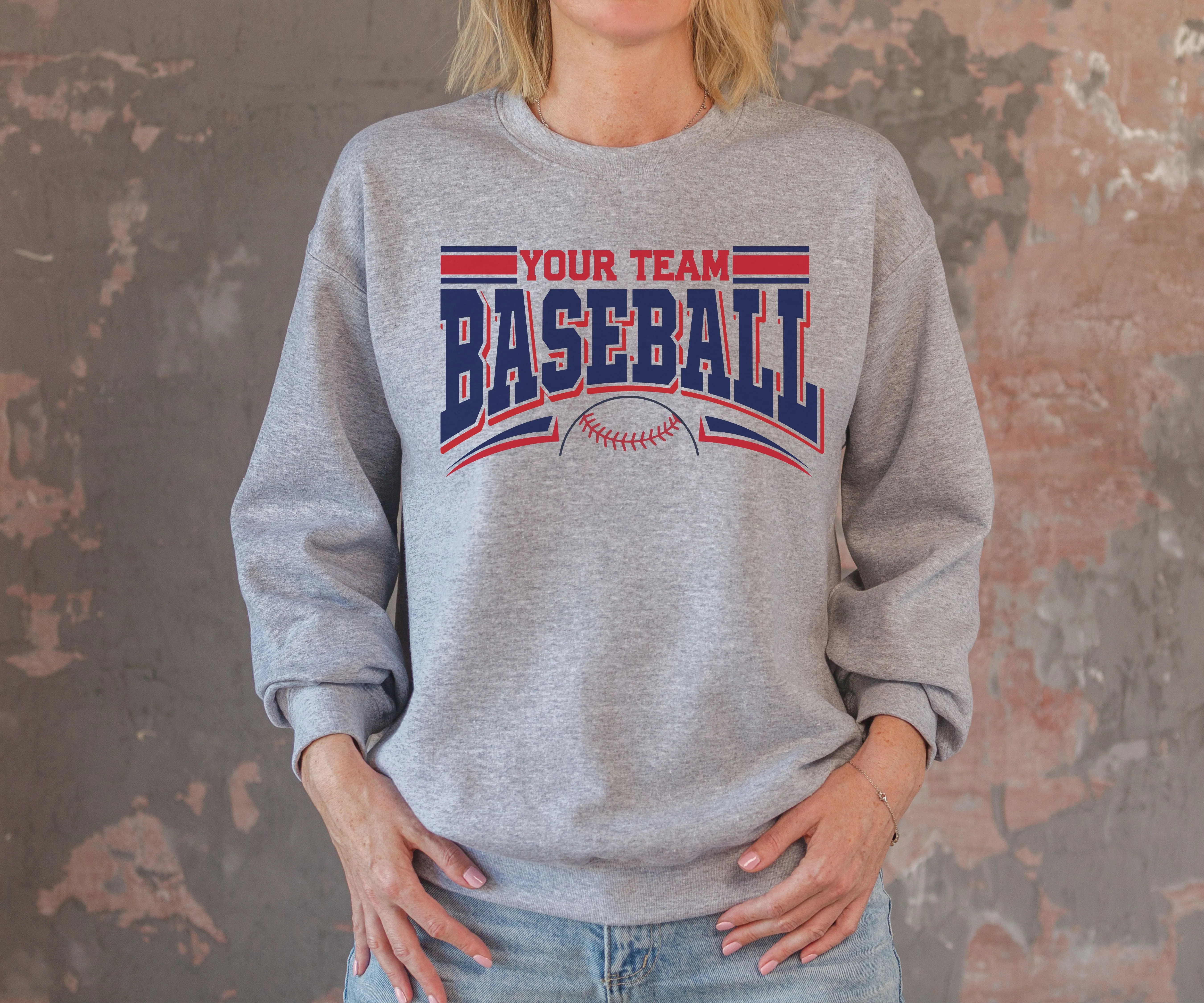 Custom Baseball Sweatshirt, Personalized Baseball Sweatshirt, Baseball Team Name Sweater, Game Day Crewneck, Baseball Mom Sweatshirt