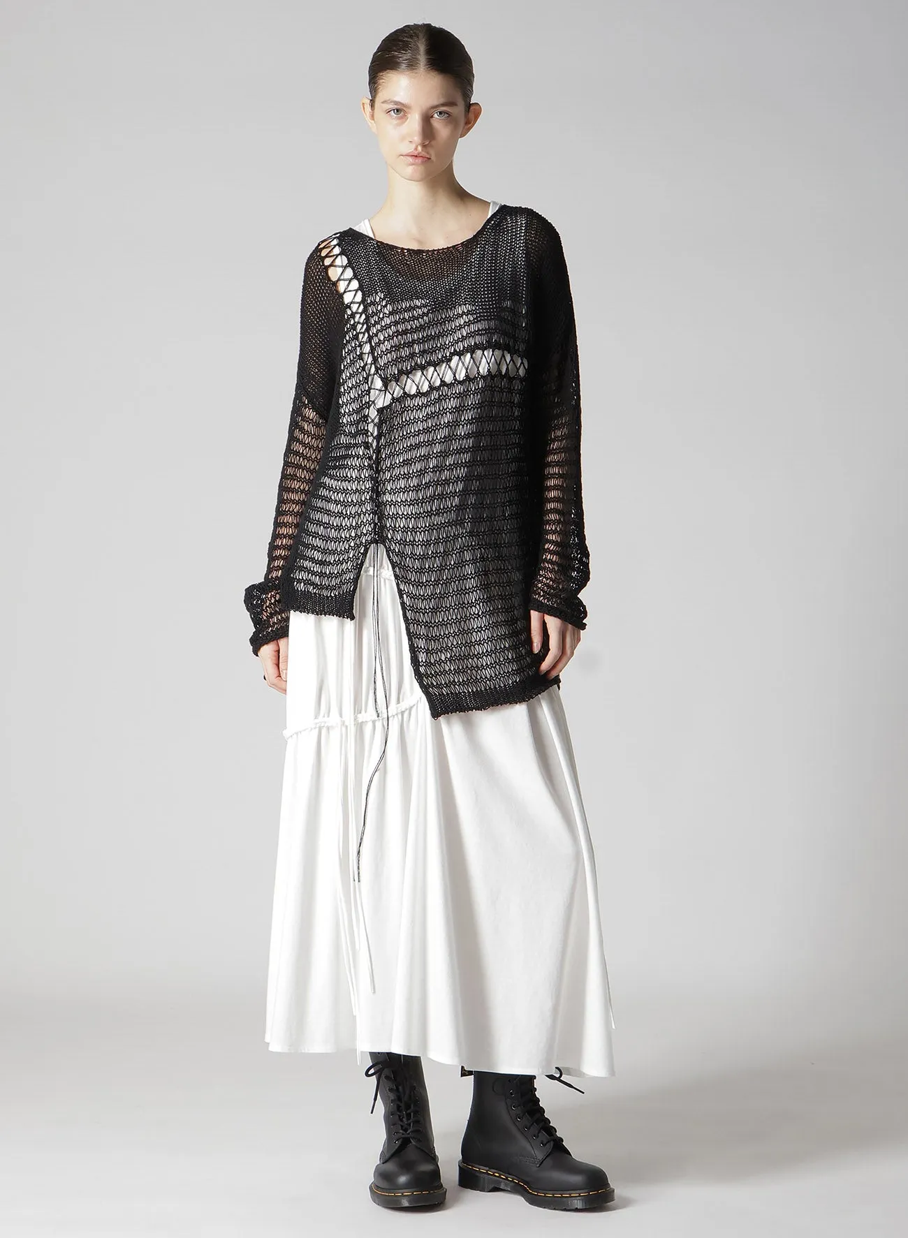 DAMAGE PROCESSED ASYMMETRIC LONG SLEEVE KNIT