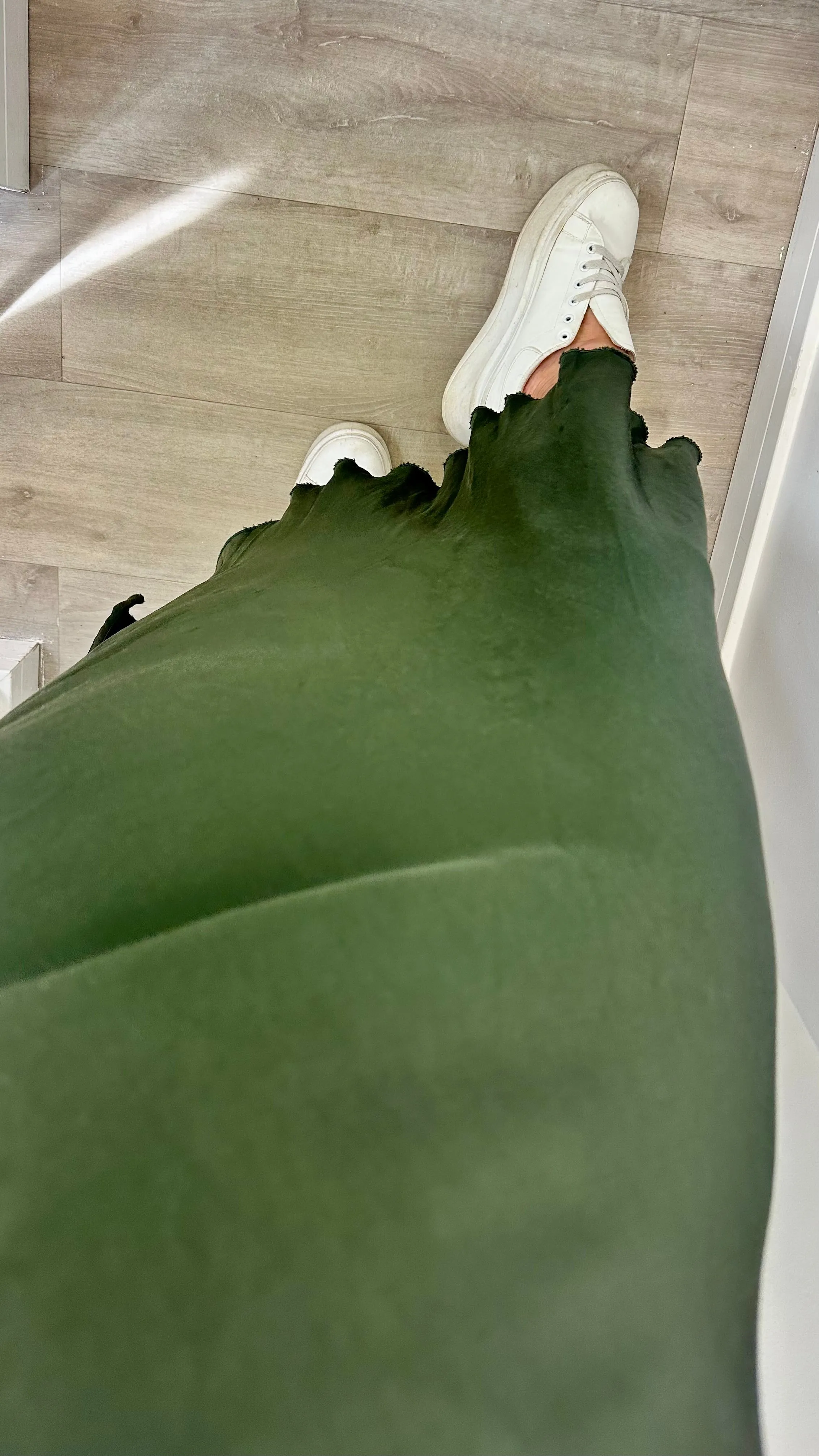 DARK GREEN SATIN SKIRT