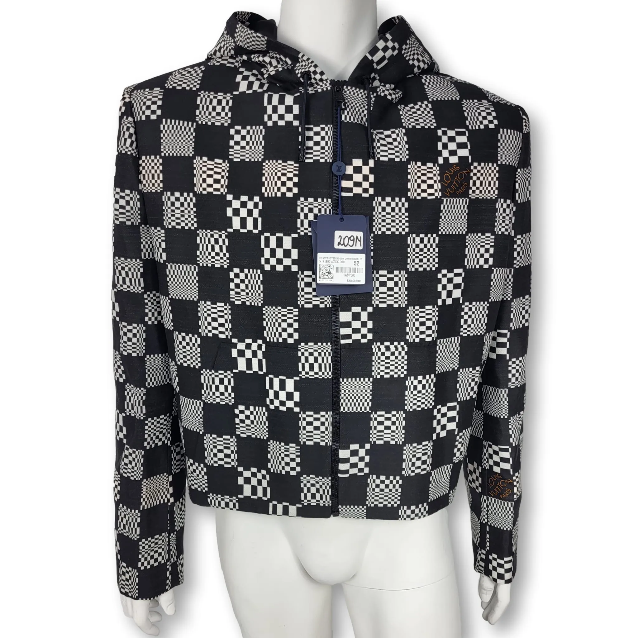 Distorted Damier Constructed Hoodie