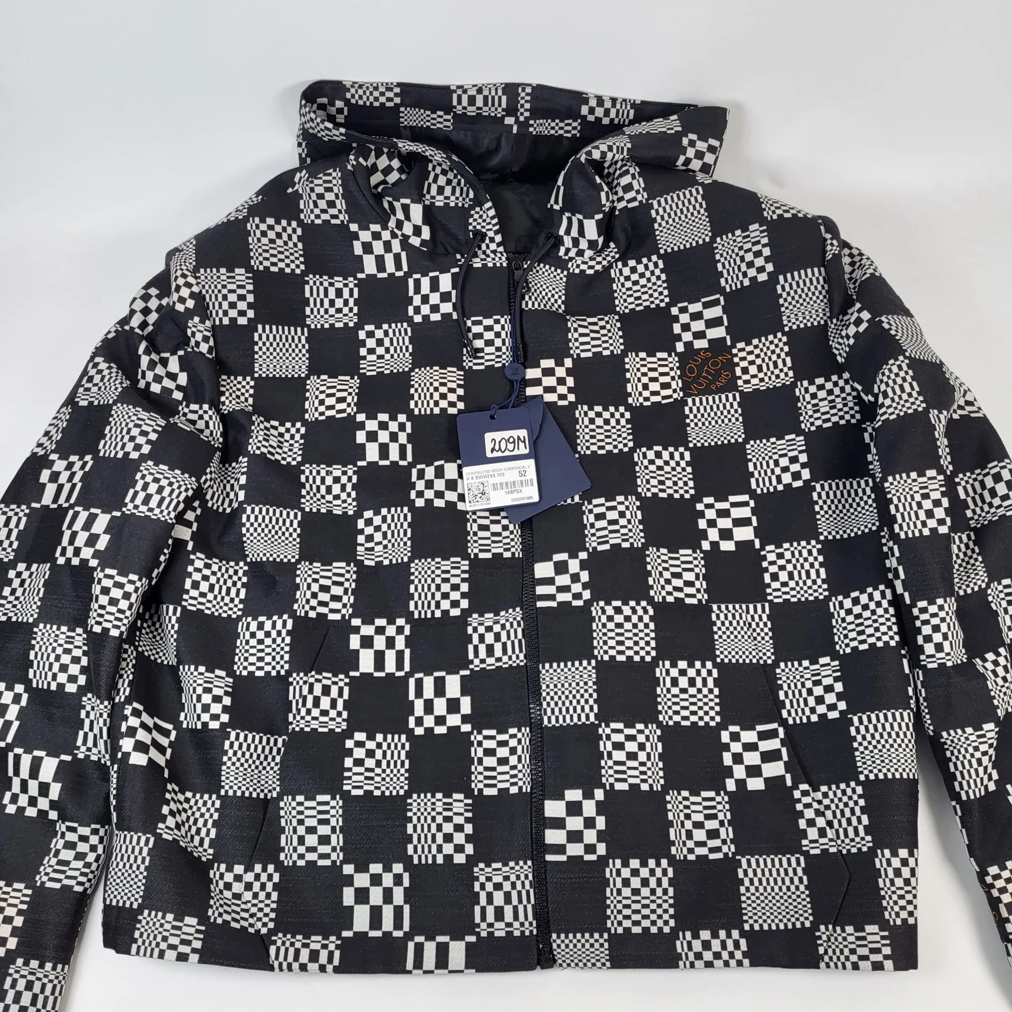 Distorted Damier Constructed Hoodie