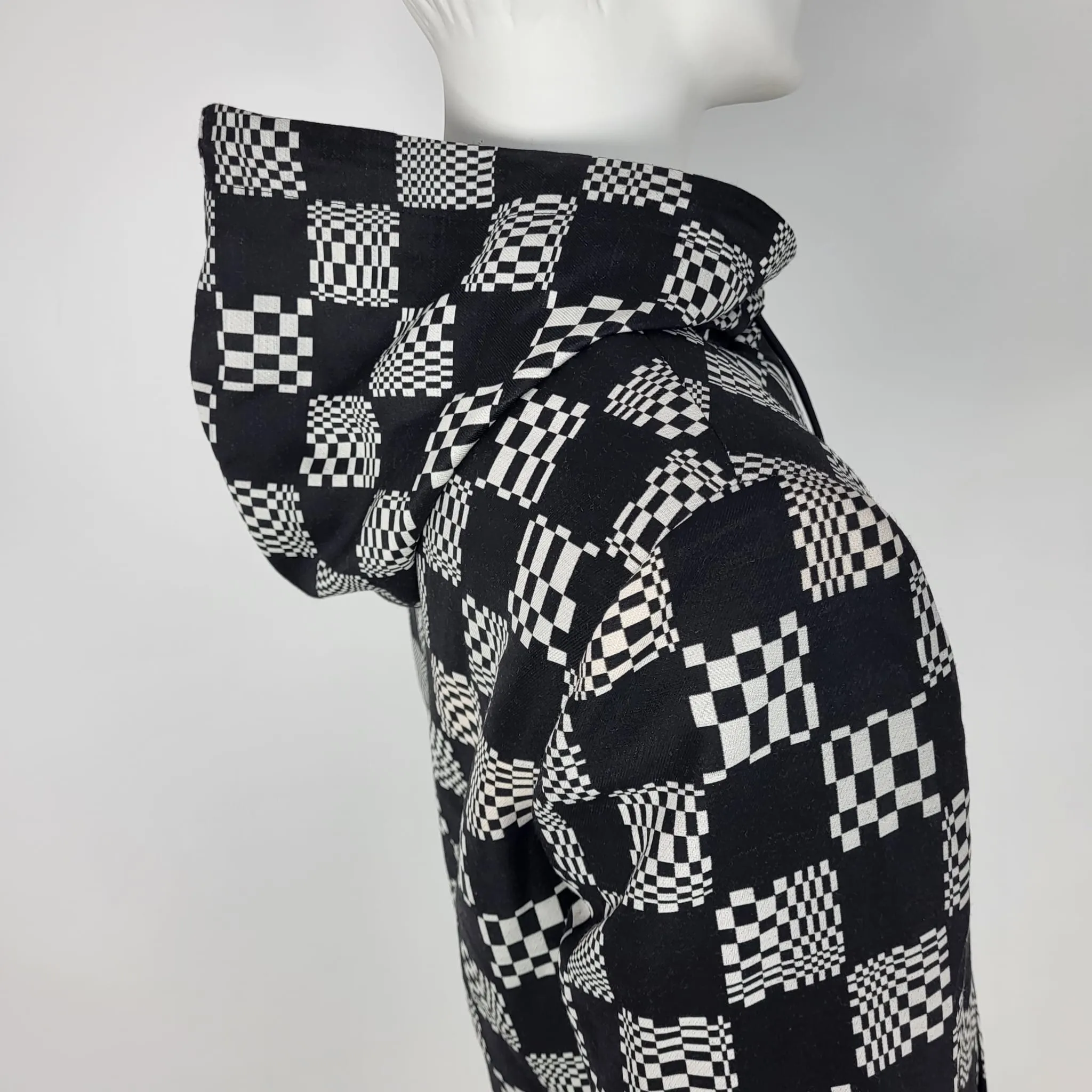 Distorted Damier Constructed Hoodie