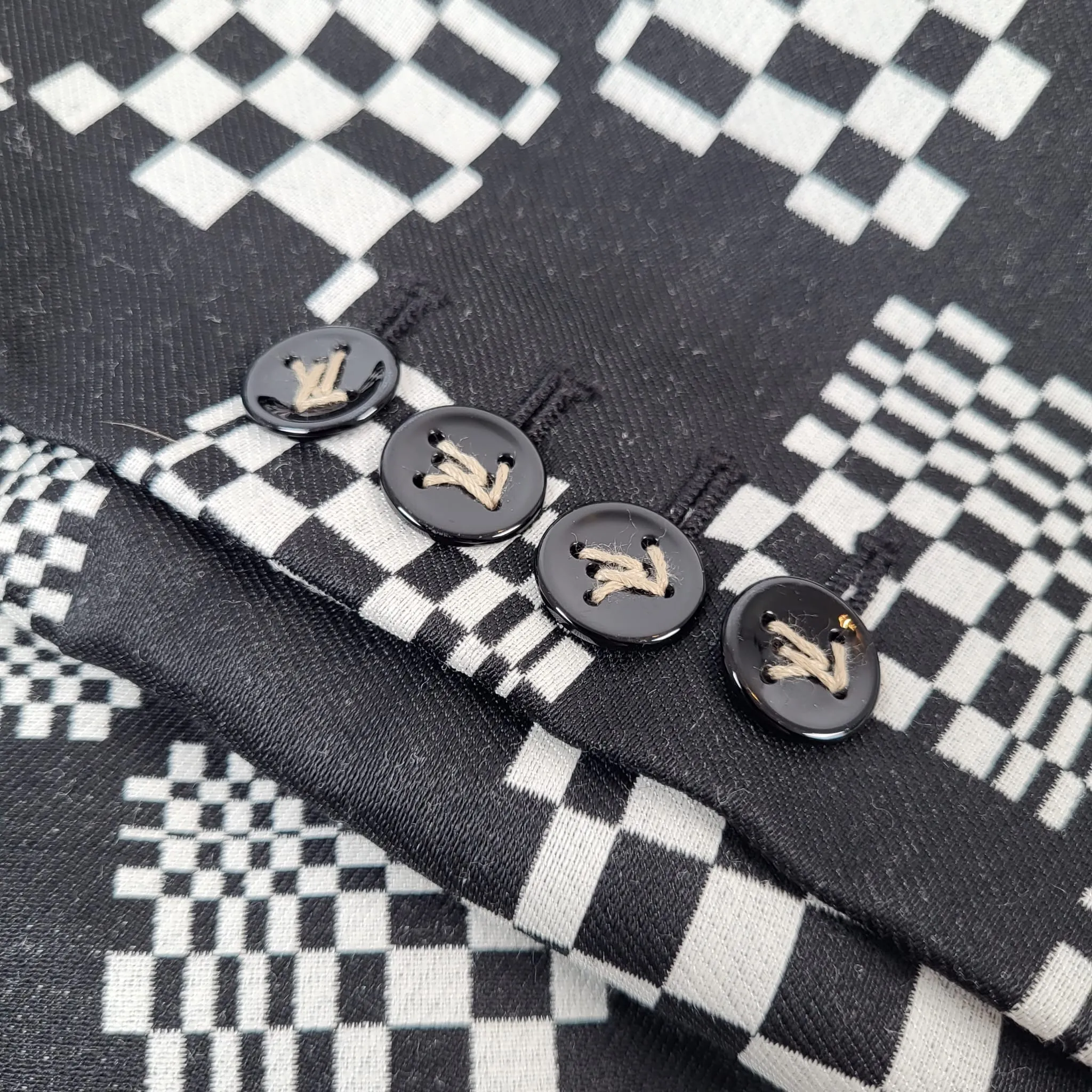 Distorted Damier Constructed Hoodie