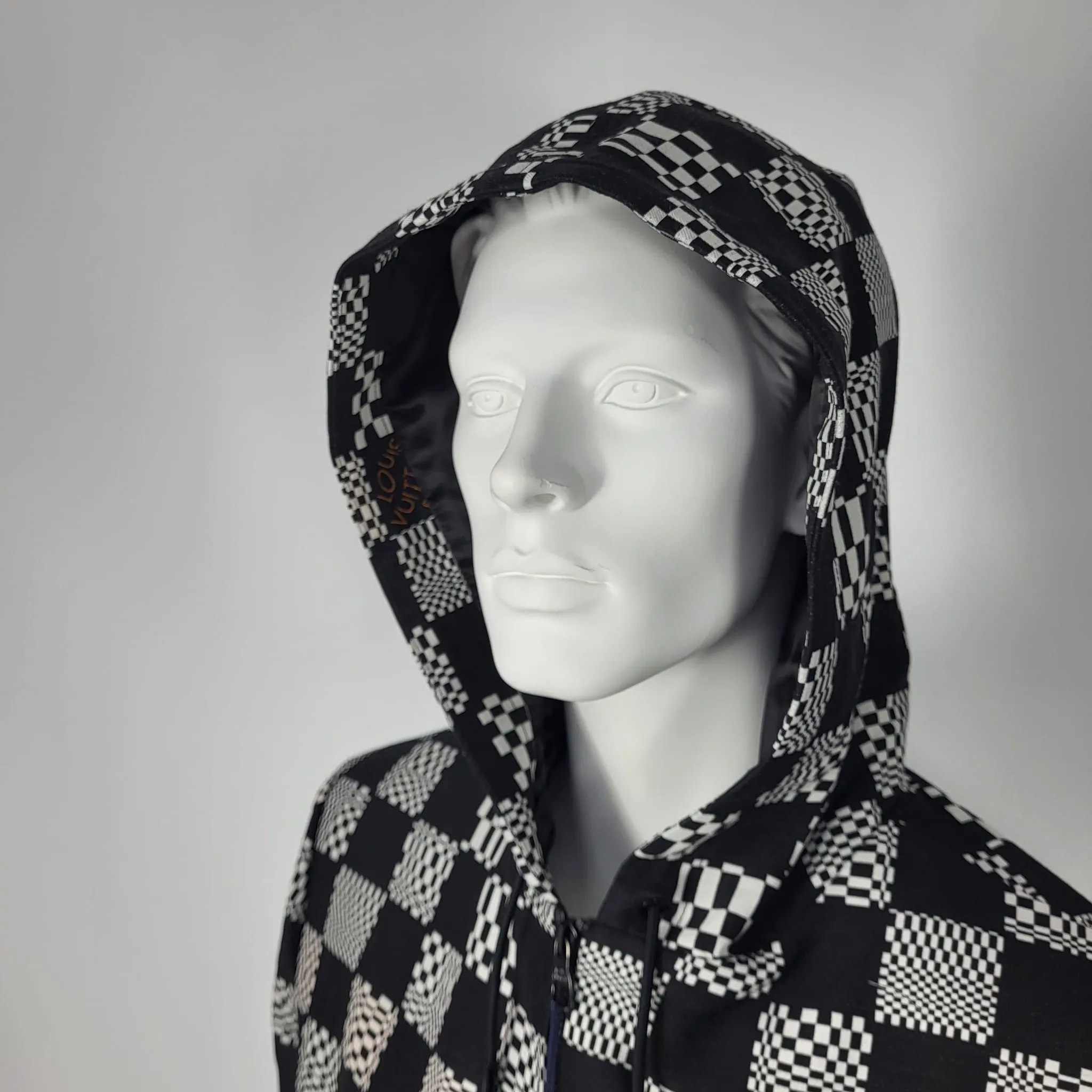 Distorted Damier Constructed Hoodie