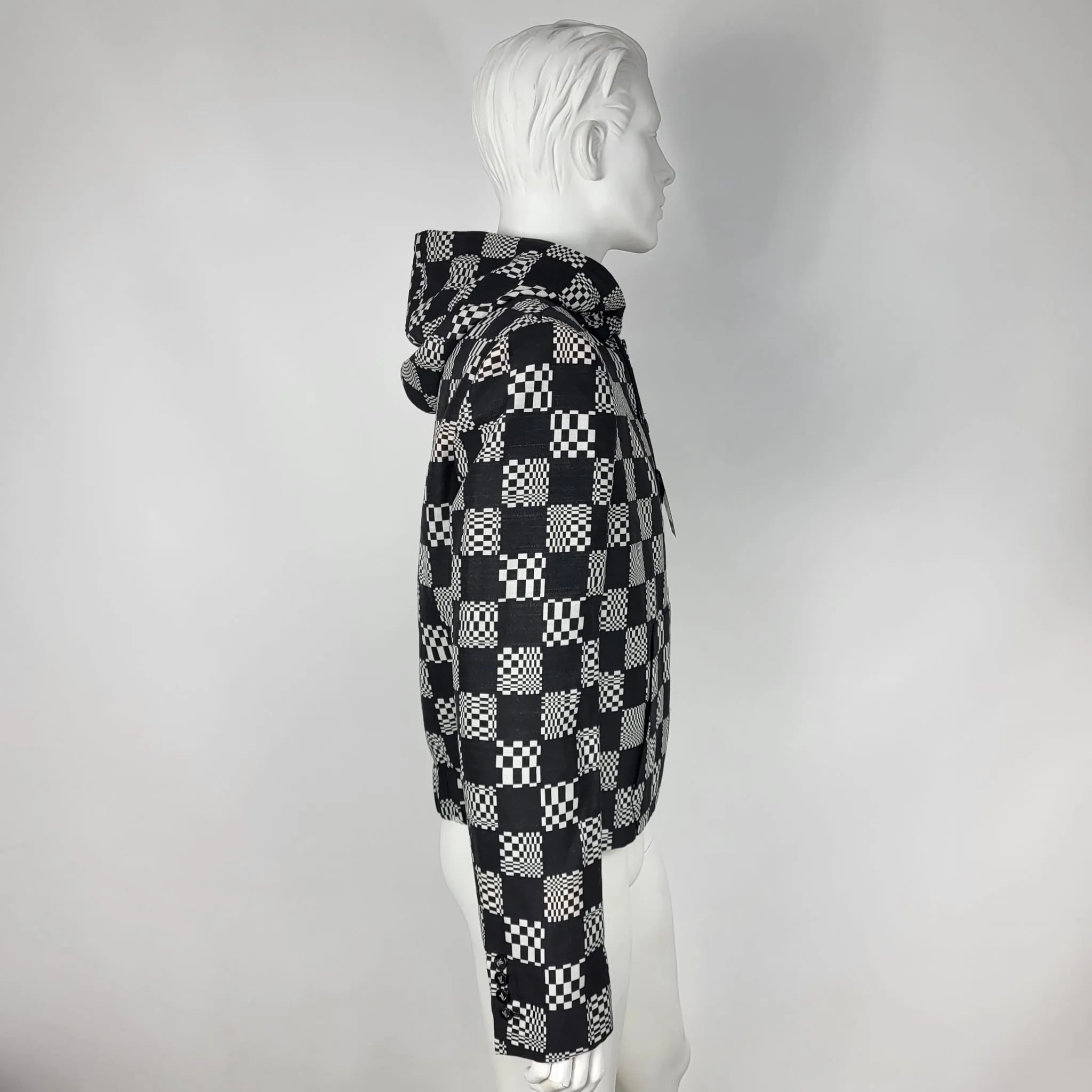 Distorted Damier Constructed Hoodie