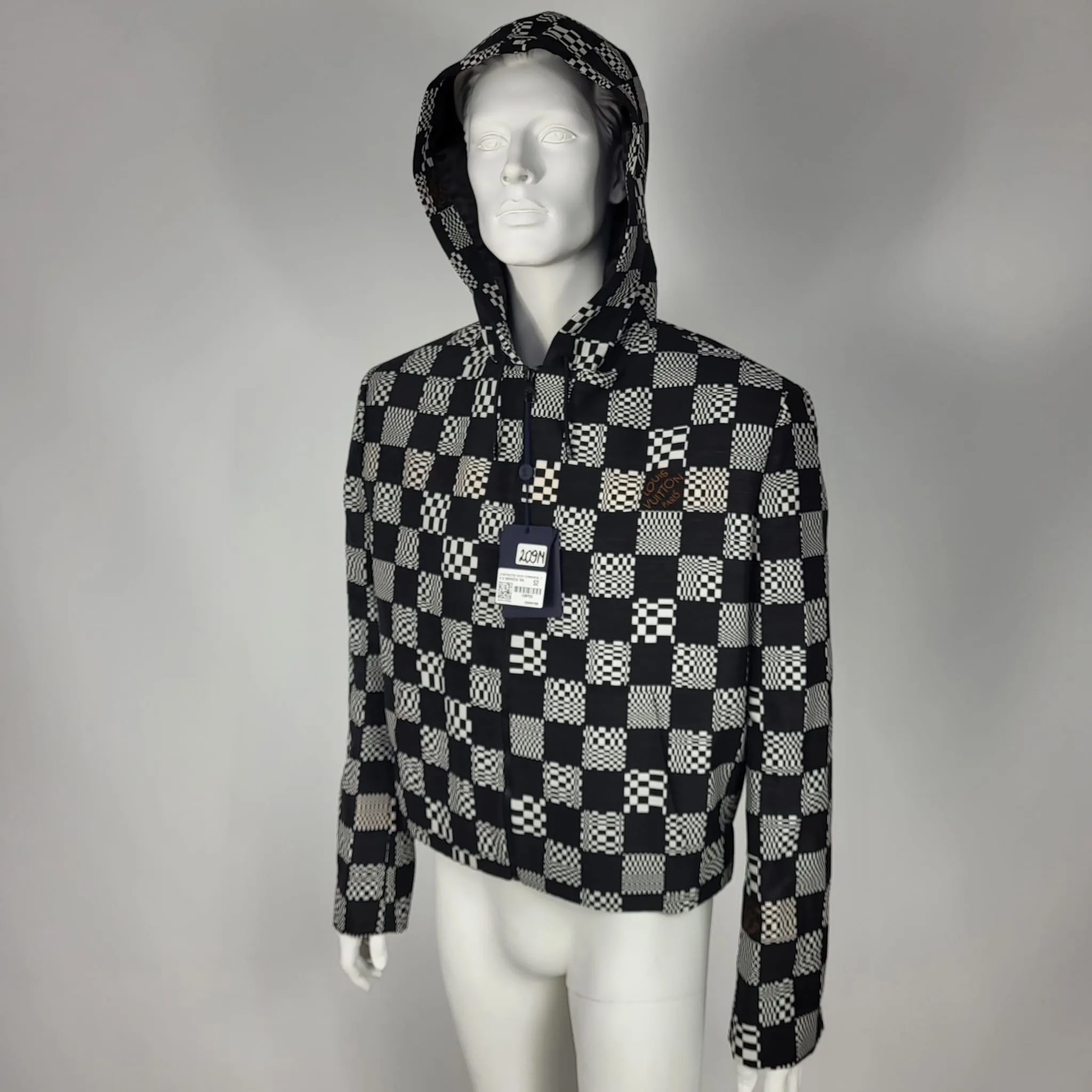 Distorted Damier Constructed Hoodie
