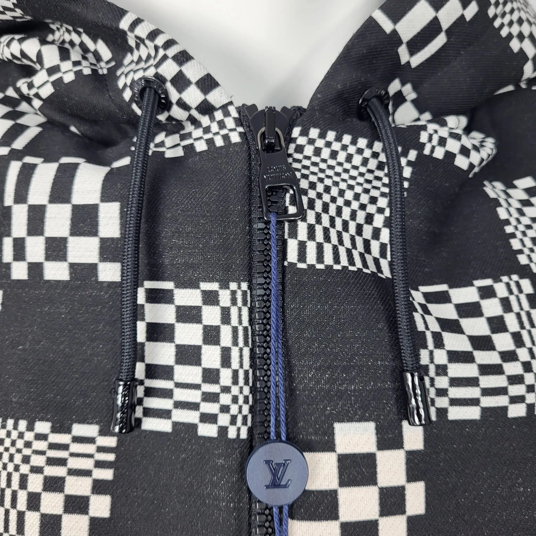 Distorted Damier Constructed Hoodie