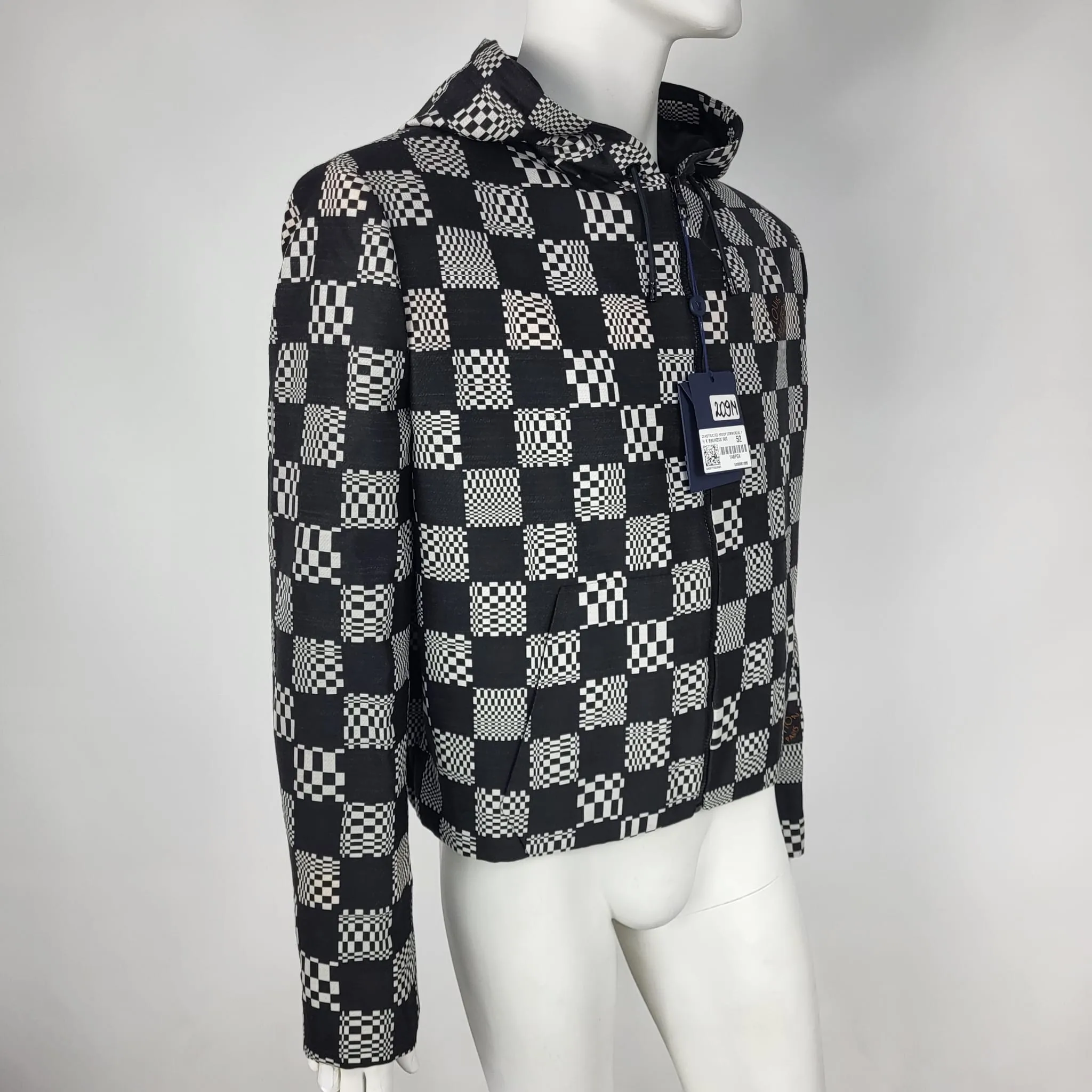 Distorted Damier Constructed Hoodie
