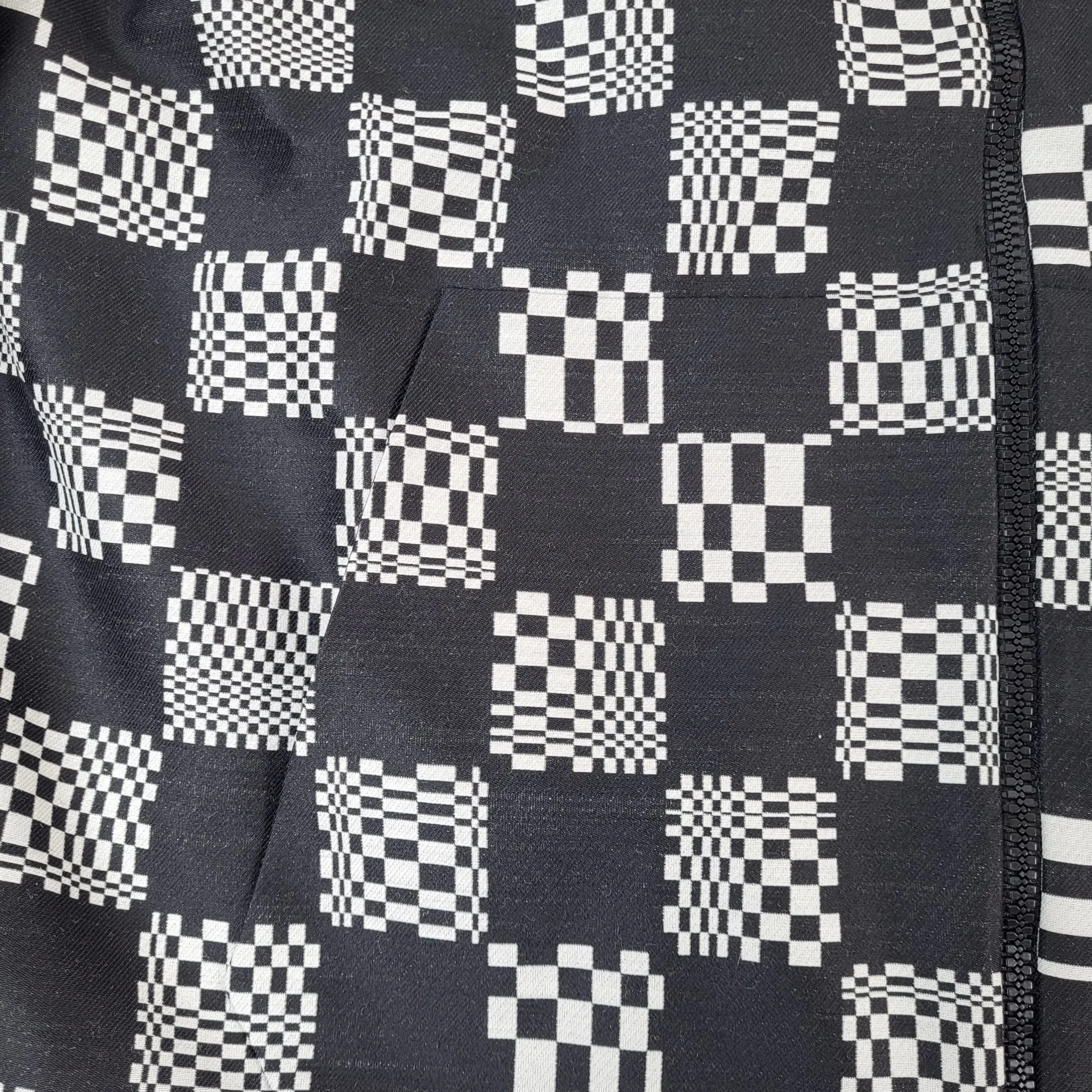 Distorted Damier Constructed Hoodie