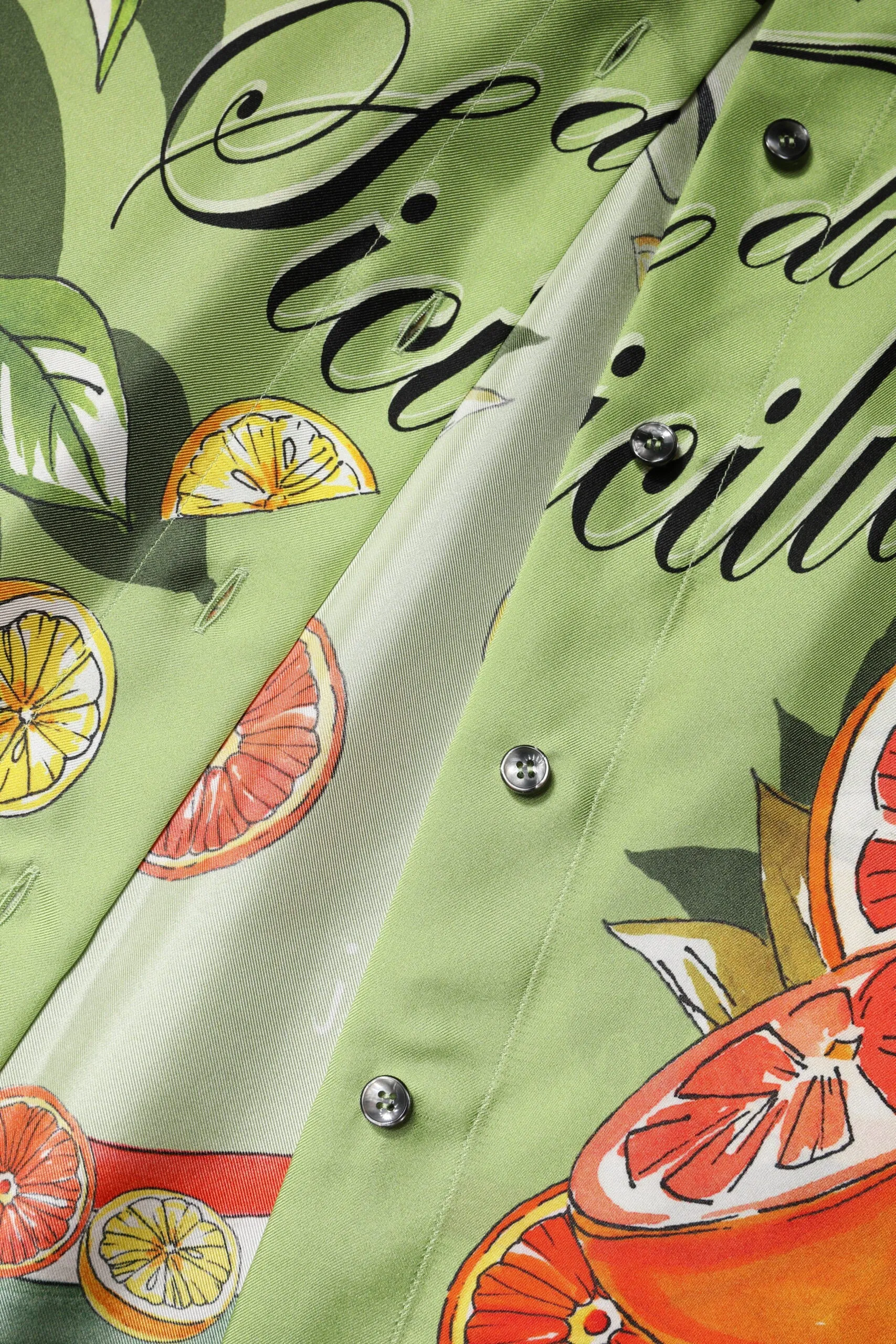Dolce & Gabbana Multicolor Citrus Print Silk Twill Shirt Top