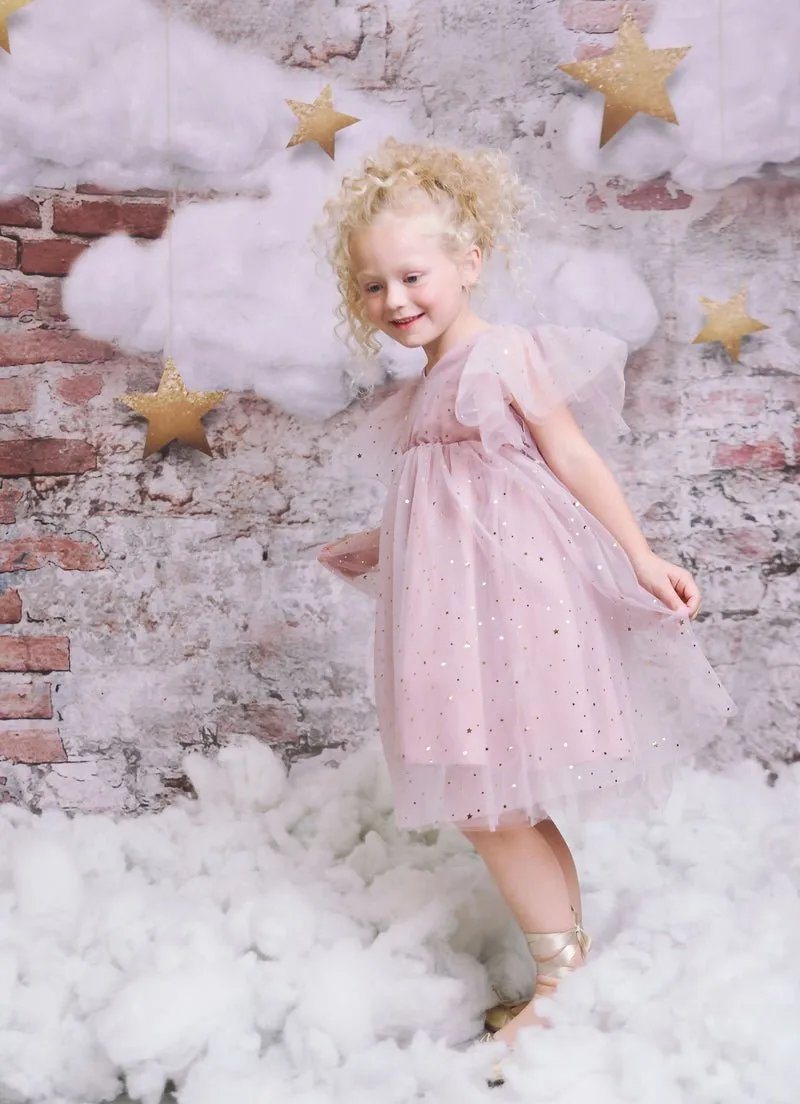 DOLLY Stars & Moon Tulle Princess Dress Dusty Violet