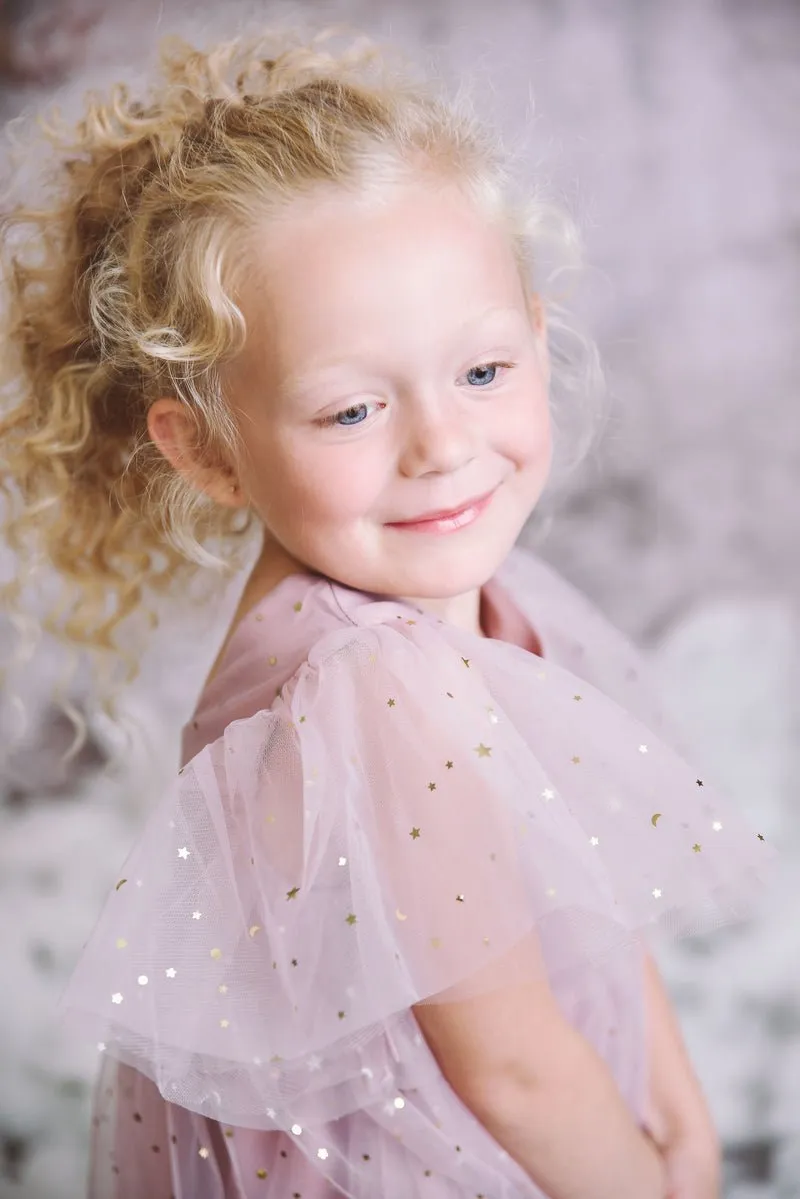DOLLY Stars & Moon Tulle Princess Dress Dusty Violet