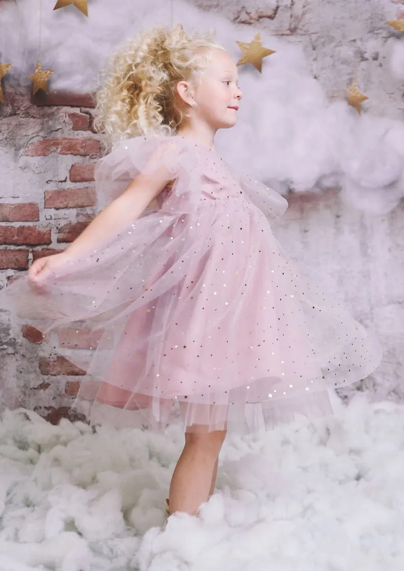 DOLLY Stars & Moon Tulle Princess Dress Dusty Violet