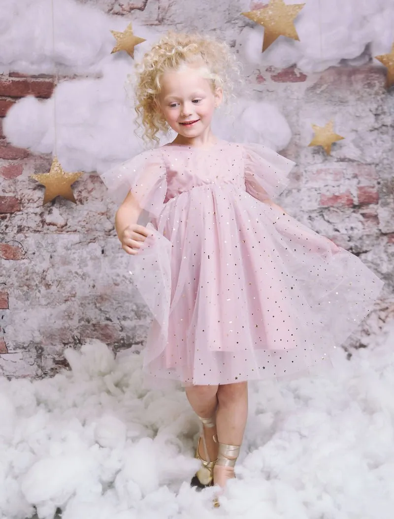 DOLLY Stars & Moon Tulle Princess Dress Dusty Violet