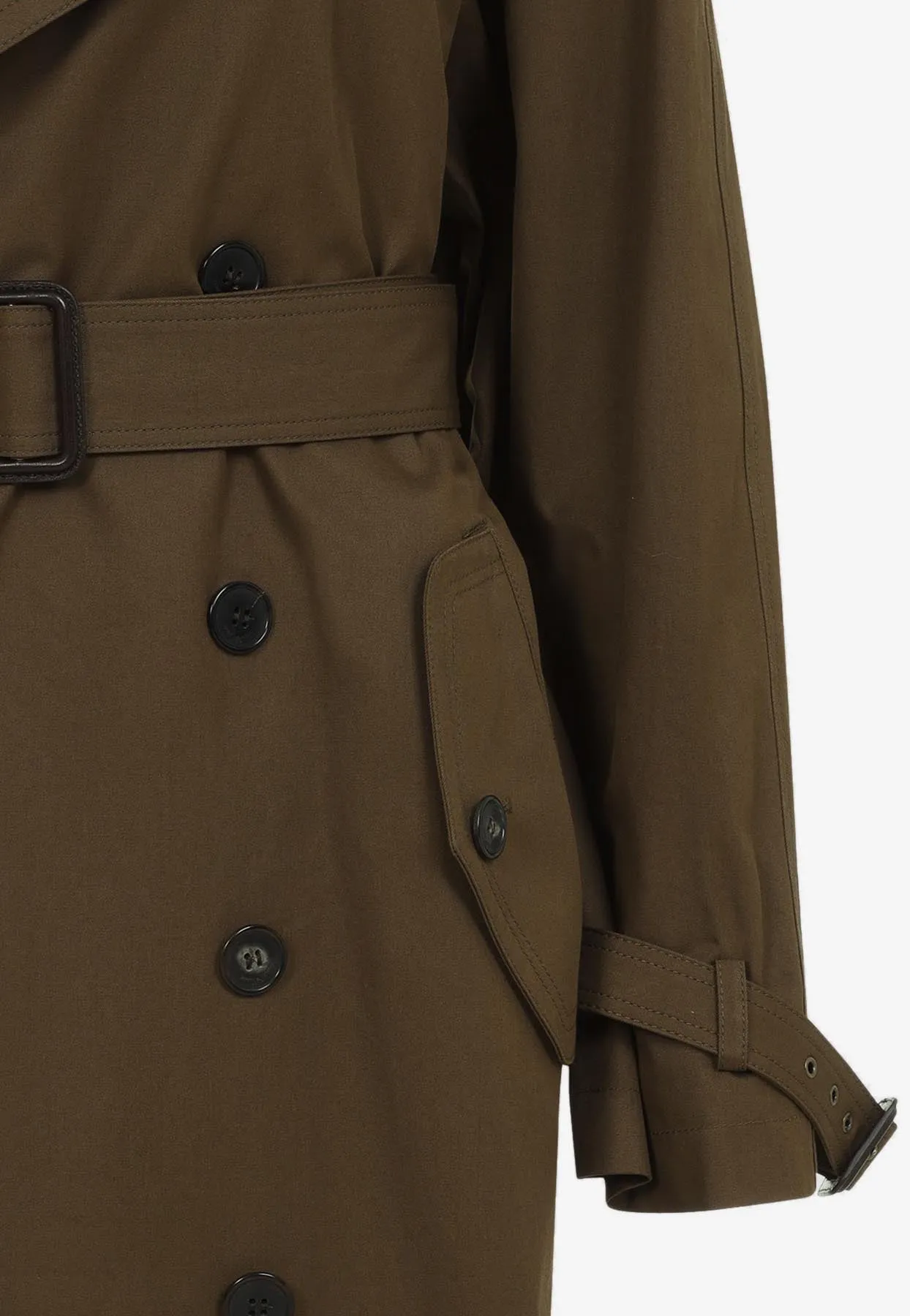 Double-Breasted Long Trench Coat