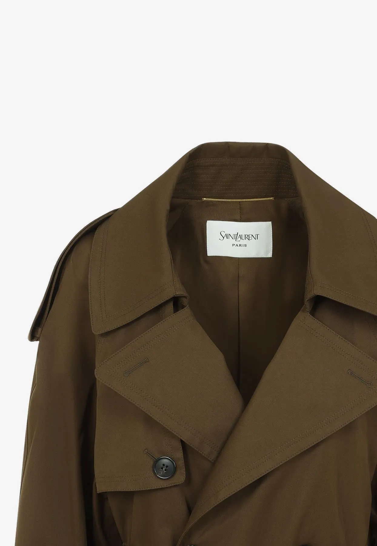 Double-Breasted Long Trench Coat