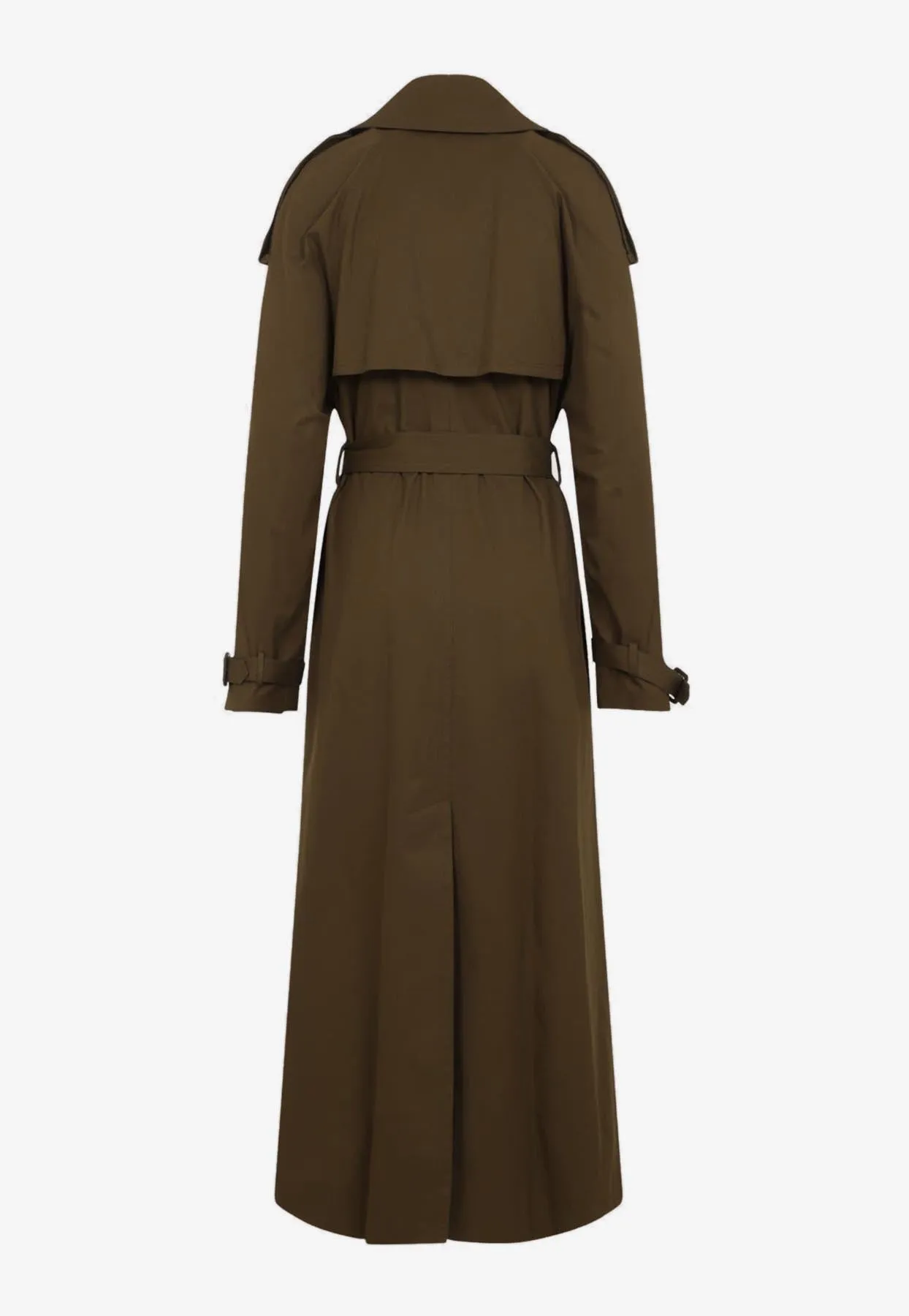 Double-Breasted Long Trench Coat