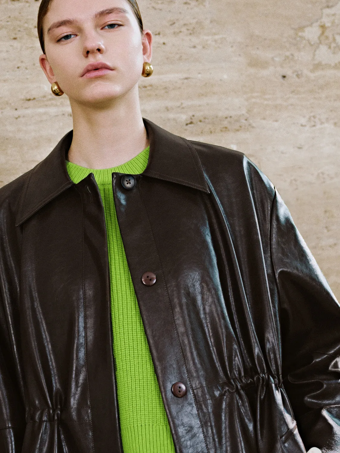 Drop Shoulder Sleeve Long Trench Coats