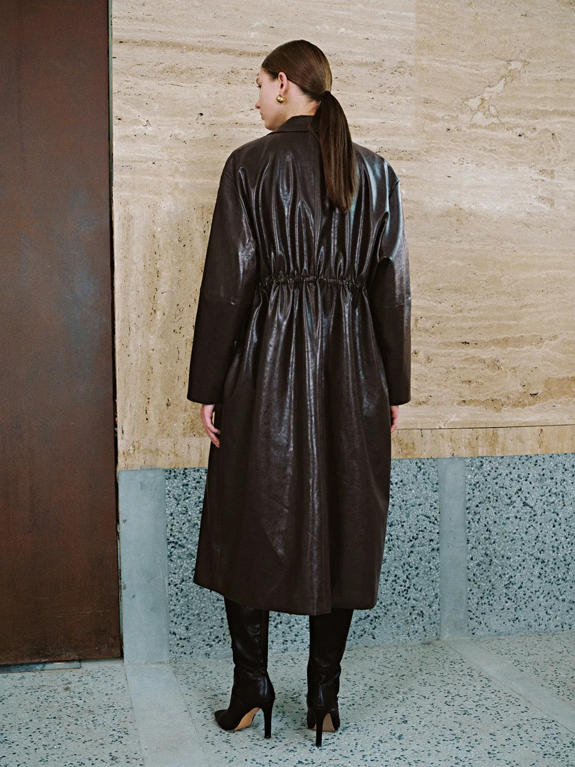 Drop Shoulder Sleeve Long Trench Coats