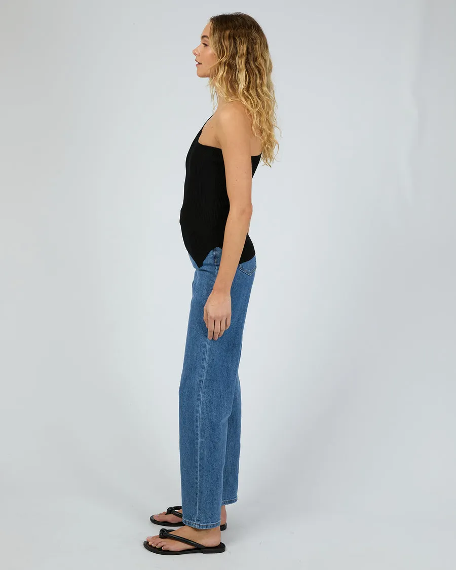 DUSTIN ONE SHOULDER TOP - BLACK