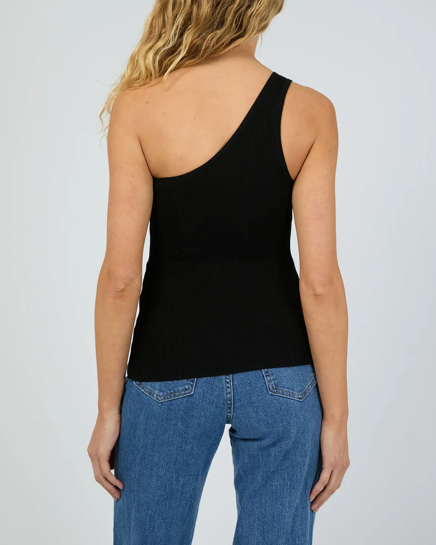 DUSTIN ONE SHOULDER TOP - BLACK