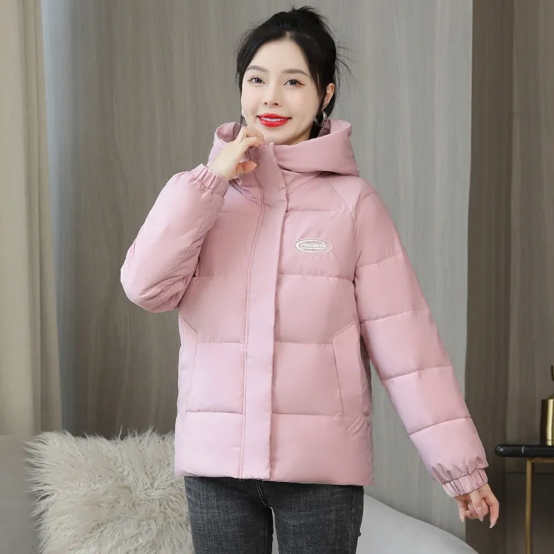 Easy-to-Clean Stain-Resistant Quilted Puffer Jacket with Hood
