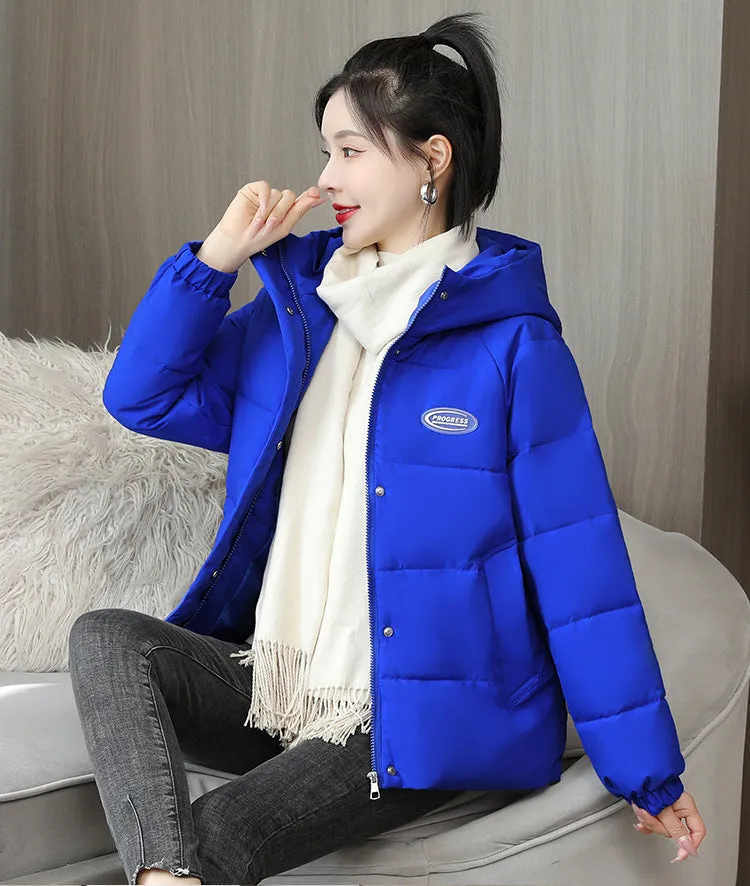 Easy-to-Clean Stain-Resistant Quilted Puffer Jacket with Hood