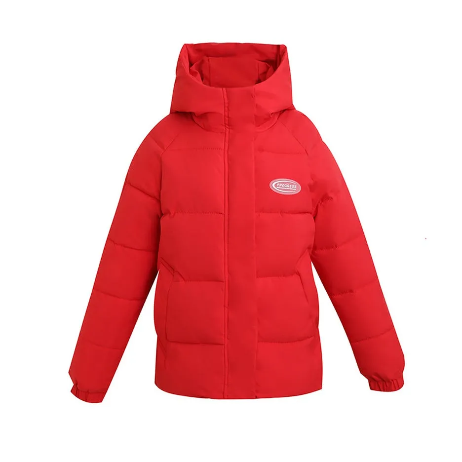 Easy-to-Clean Stain-Resistant Quilted Puffer Jacket with Hood