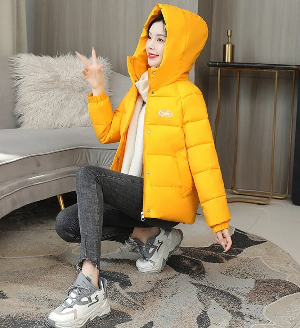 Easy-to-Clean Stain-Resistant Quilted Puffer Jacket with Hood