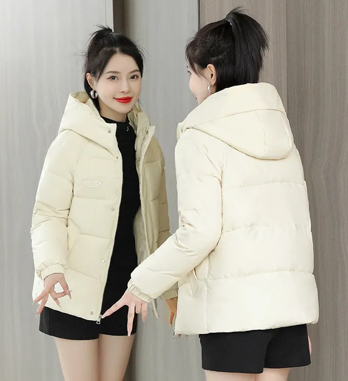 Easy-to-Clean Stain-Resistant Quilted Puffer Jacket with Hood