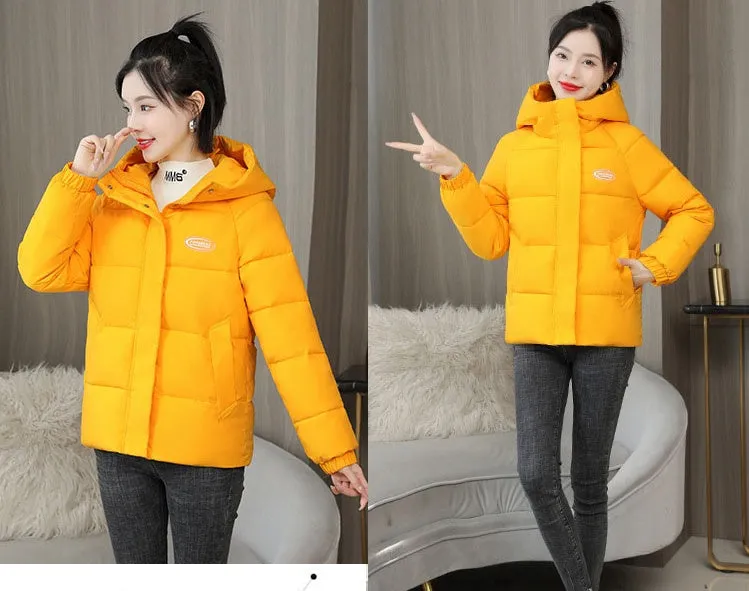 Easy-to-Clean Stain-Resistant Quilted Puffer Jacket with Hood