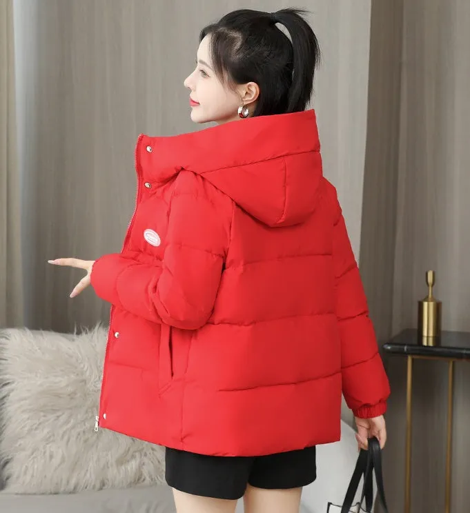 Easy-to-Clean Stain-Resistant Quilted Puffer Jacket with Hood