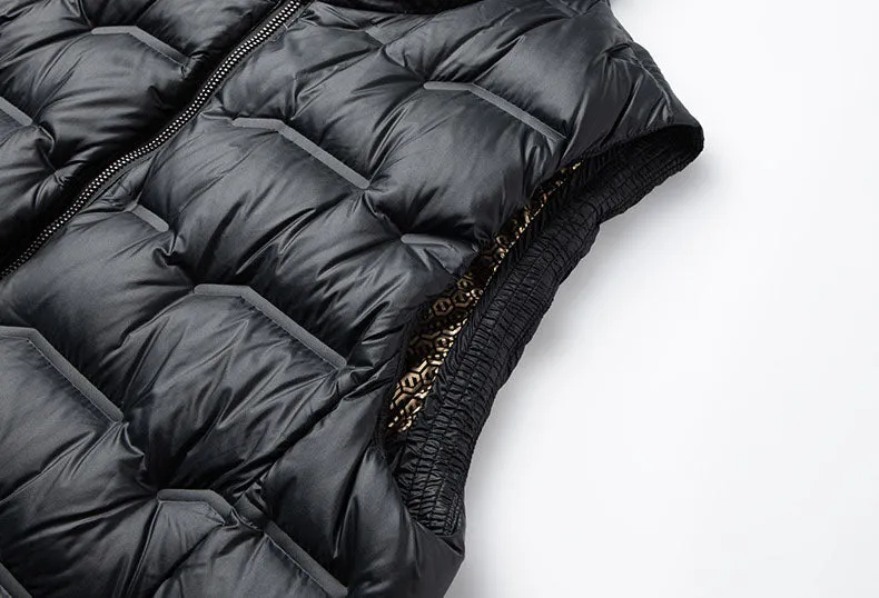 Easy-to-Clean Water-Resistant Zip Up Down Vest