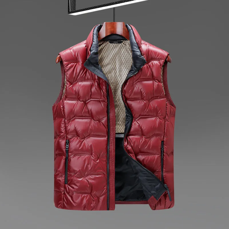 Easy-to-Clean Water-Resistant Zip Up Down Vest