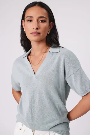 Eden Polo Knit - Duck Egg