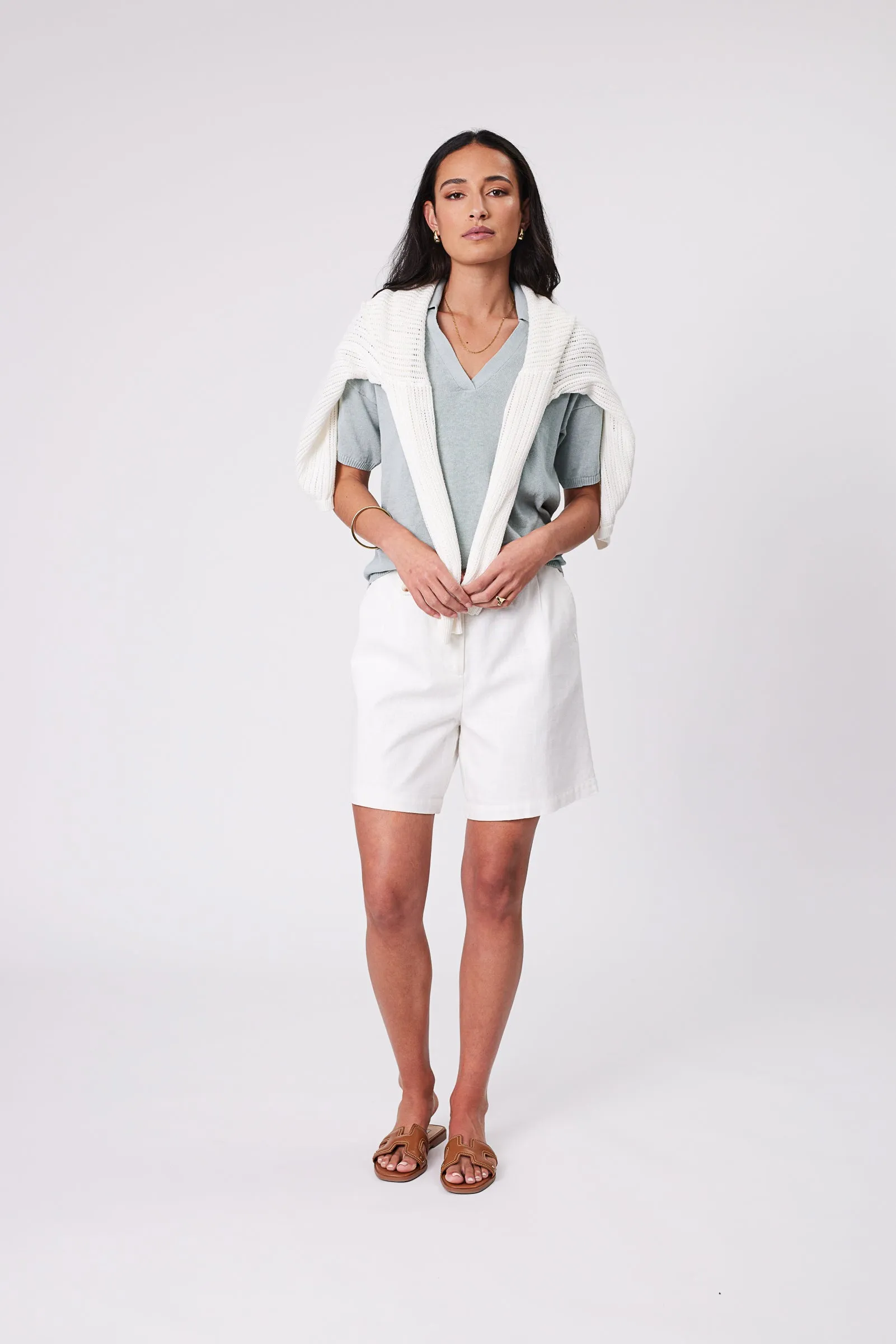 Eden Polo Knit - Duck Egg