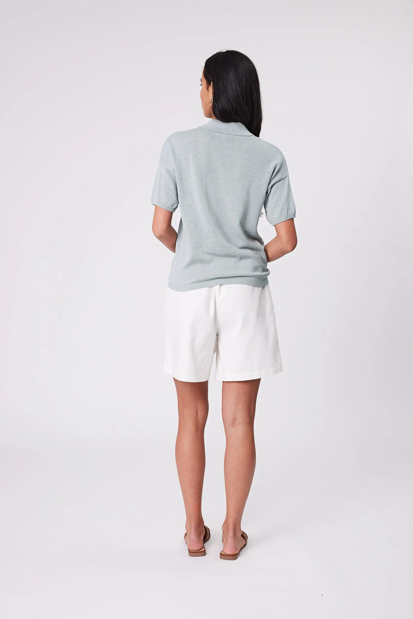 Eden Polo Knit - Duck Egg