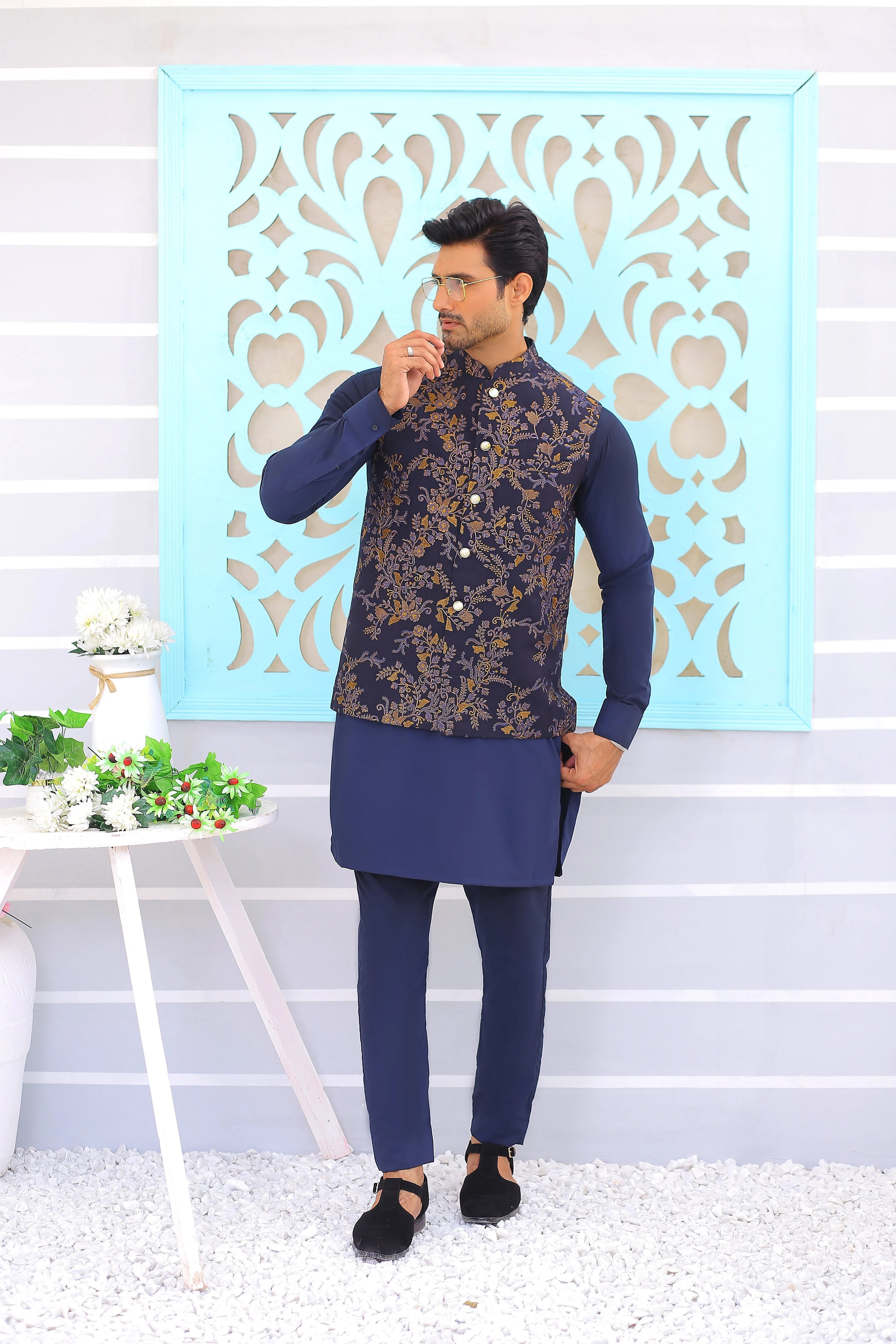 Edge Republic - ER WC 1076 Navy Blue Waistcoat