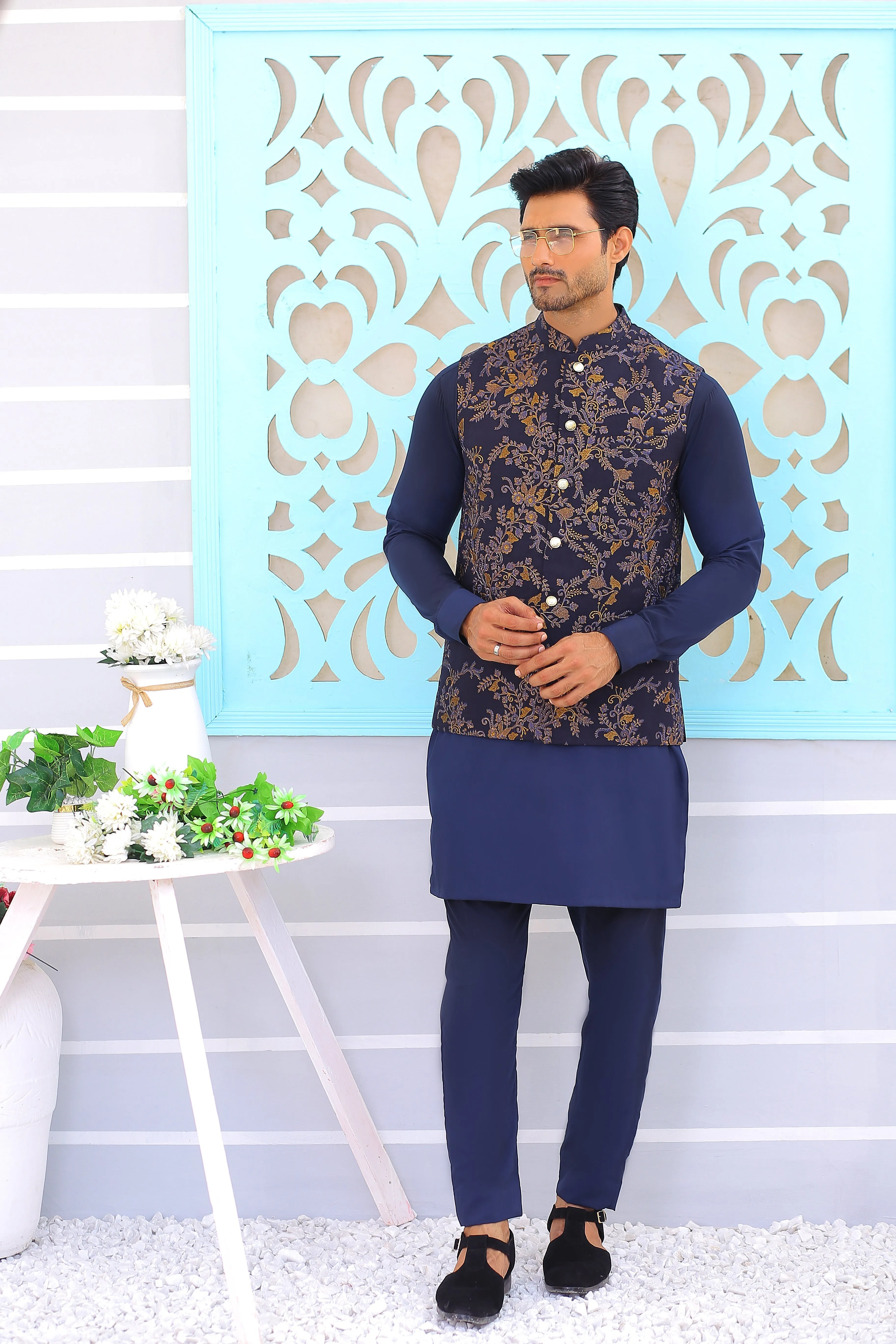 Edge Republic - ER WC 1076 Navy Blue Waistcoat