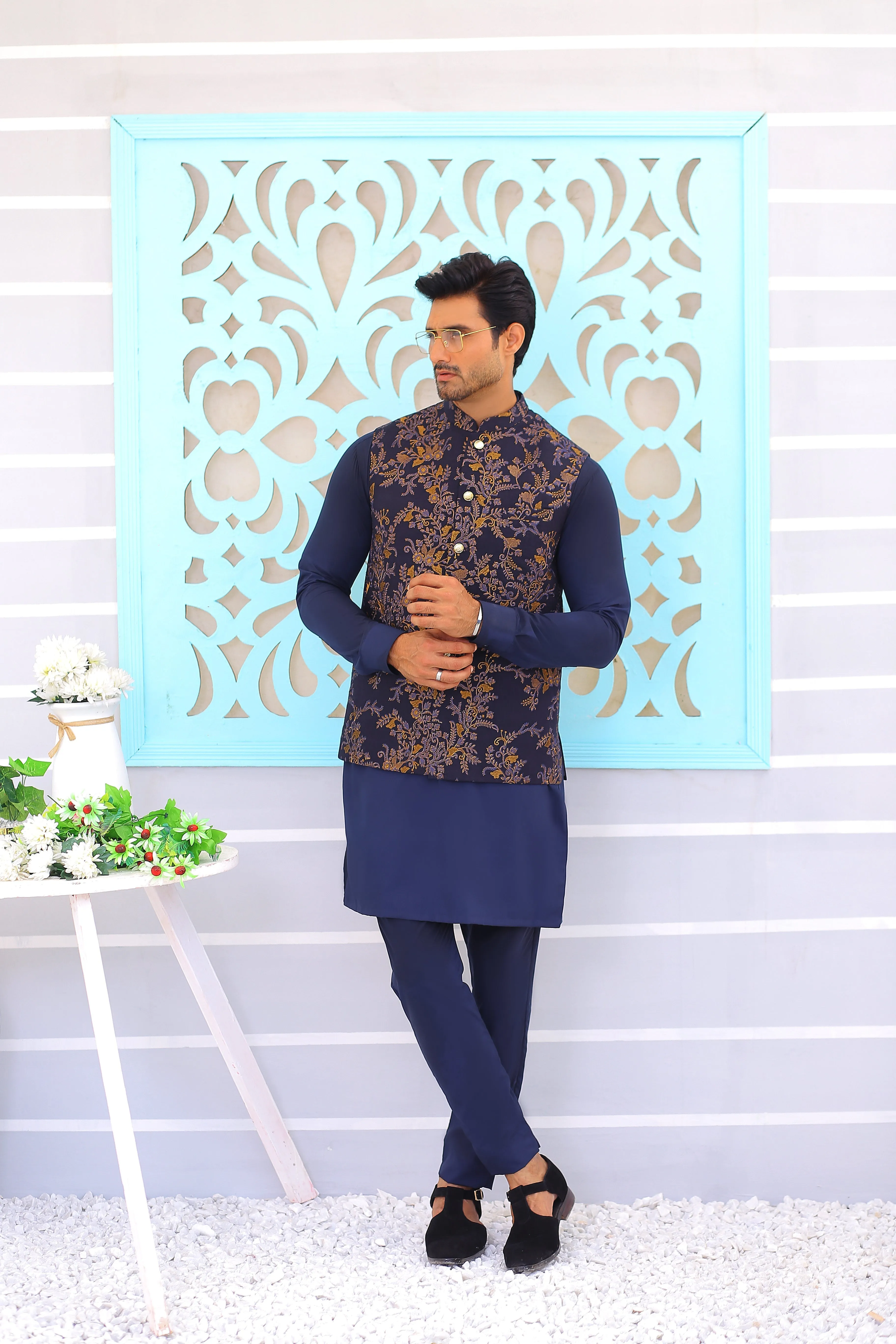 Edge Republic - ER WC 1076 Navy Blue Waistcoat