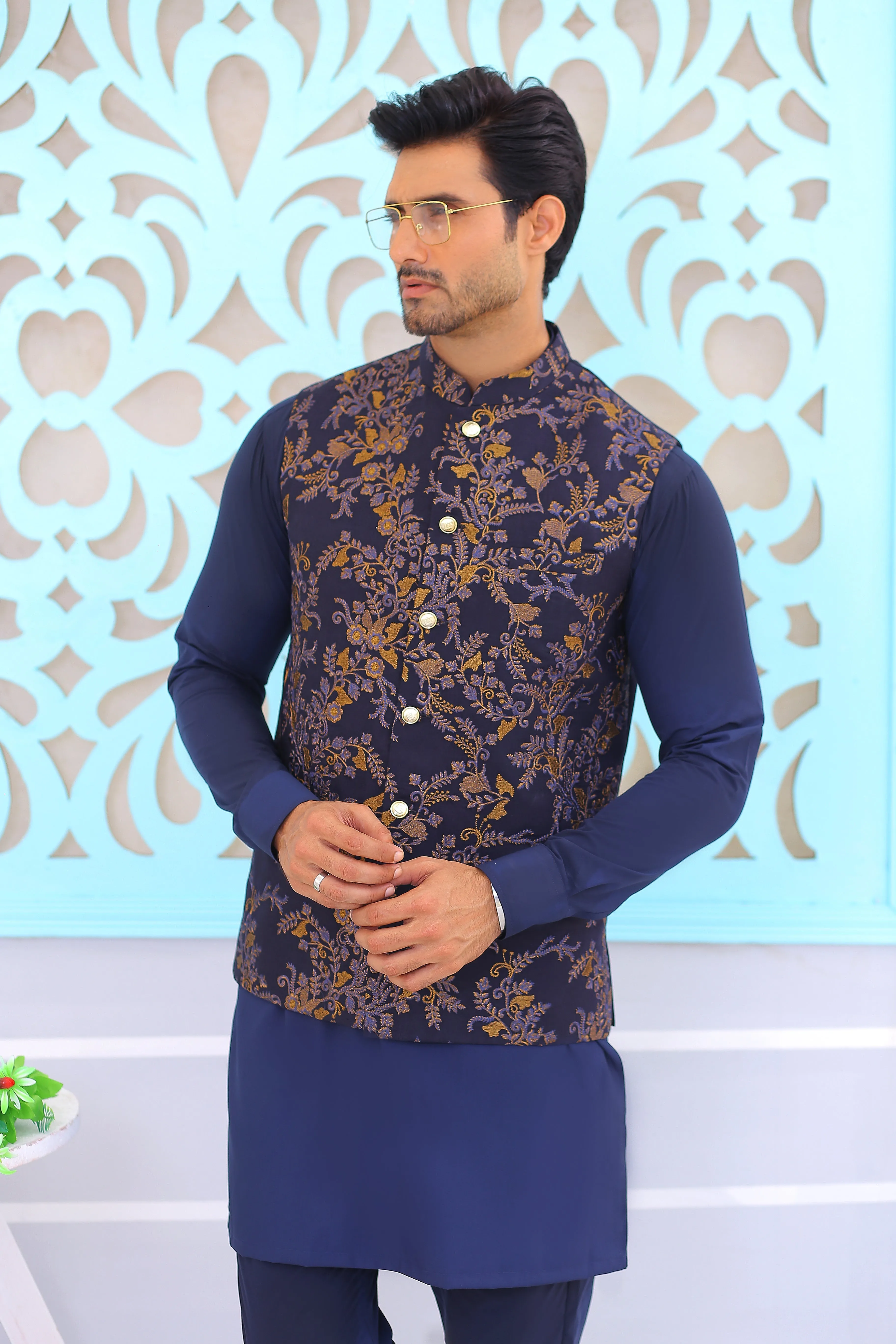 Edge Republic - ER WC 1076 Navy Blue Waistcoat